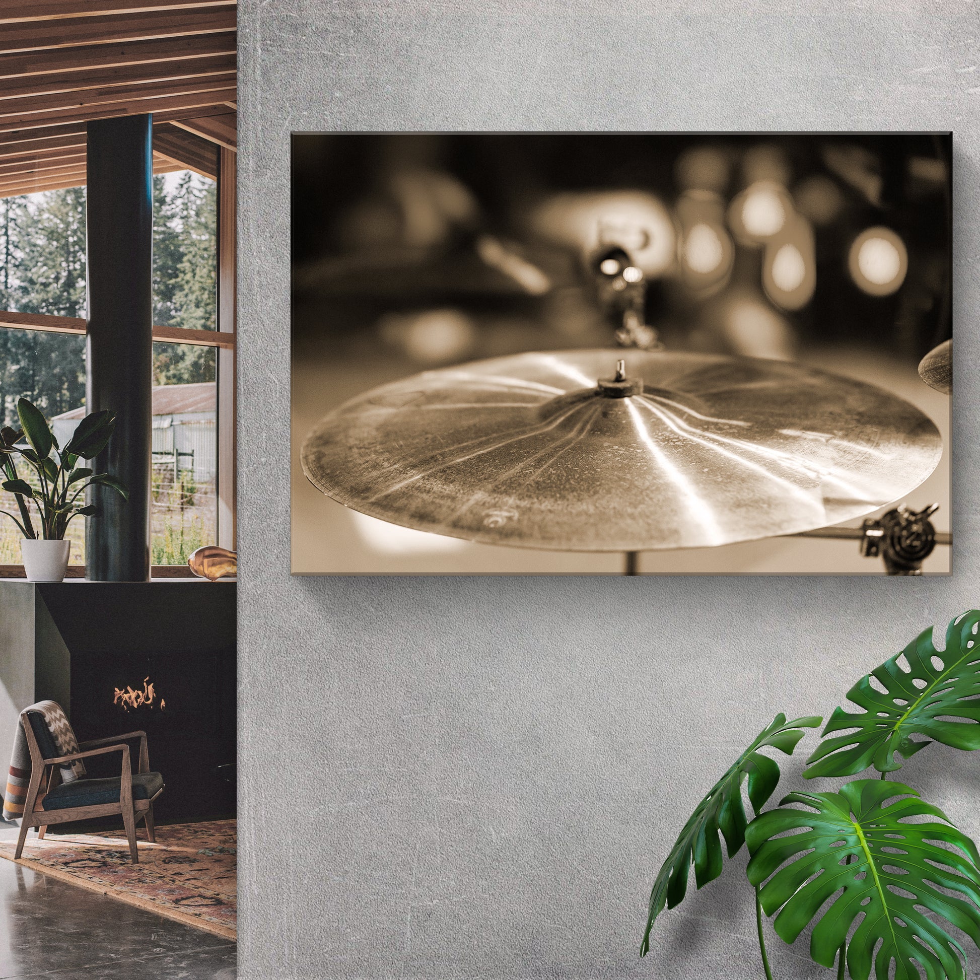 Cymbal Sepia Canvas Wall Art Style 1 - Image by Tailored Canvases