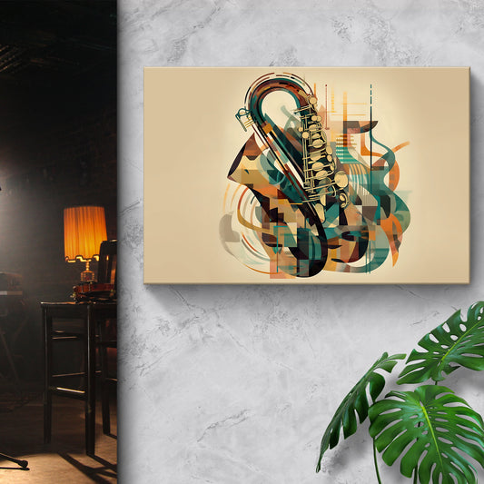 Saxophone Abstract Canvas Wall Art - Image by Tailored Canvases