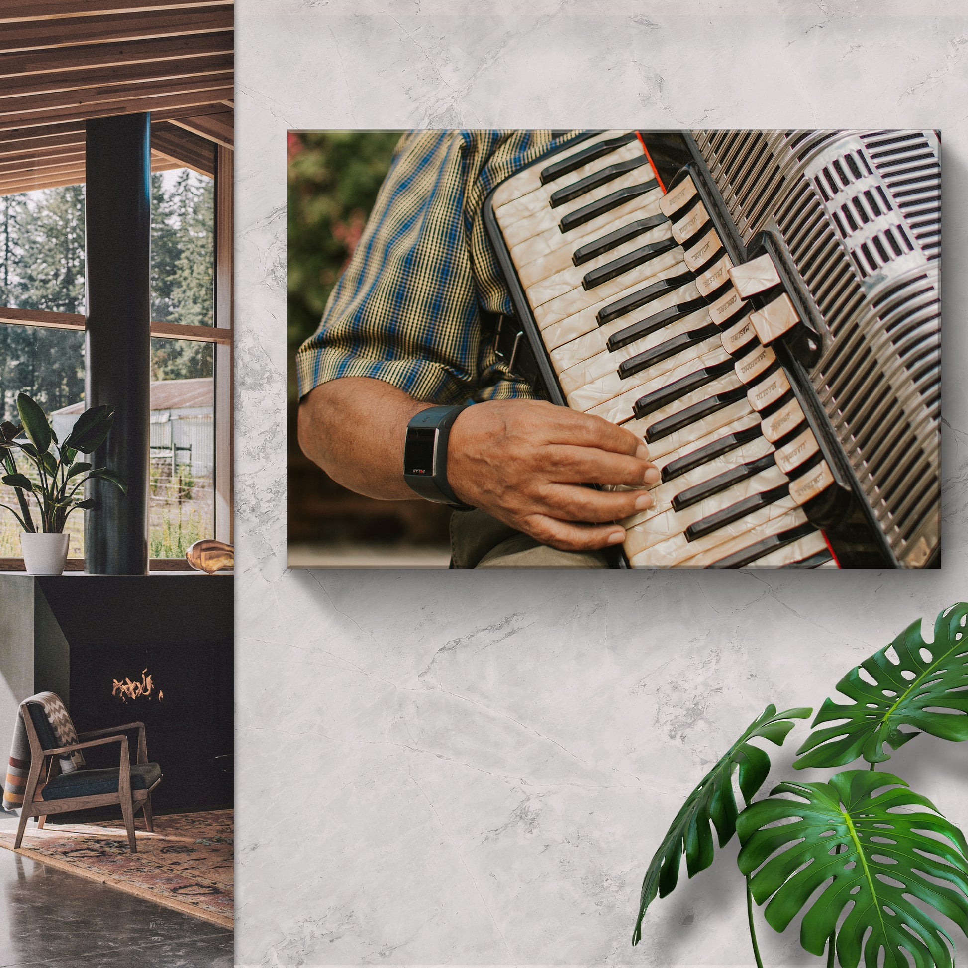 Accordion Playing Canvas Wall Art Style 1 - Image by Tailored Canvases