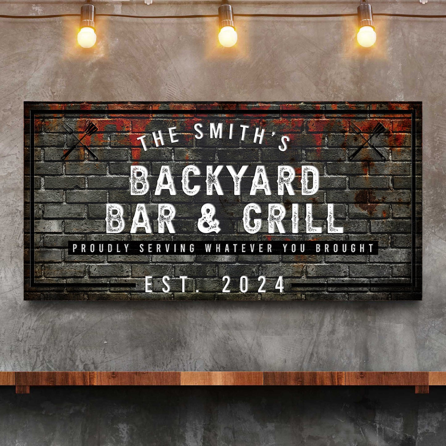 Backyard Bar & Grill Sign XXI Style 1 - Image by Tailored Canvases