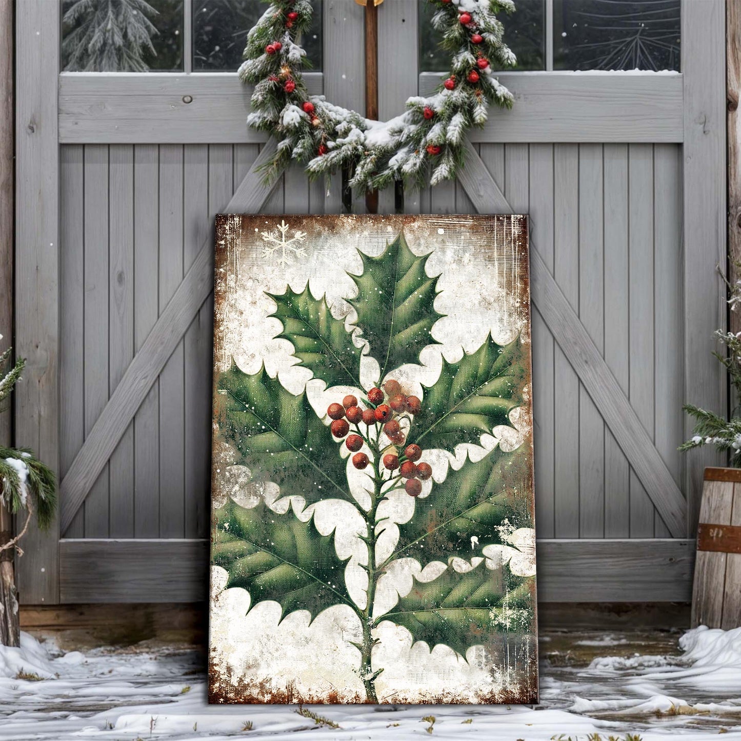 Christmas Holly Wall Art