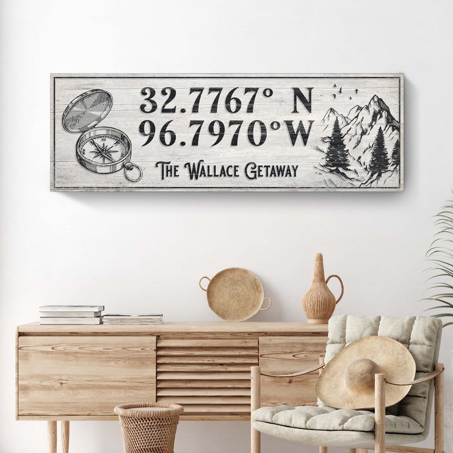 House Retreat Coordinates Sign II  - Image by Tailored Canvases