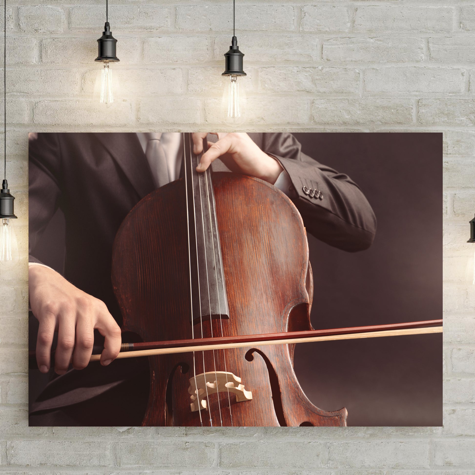 Cello Grunge Canvas Wall Art Style 2 - Image by Tailored Canvases