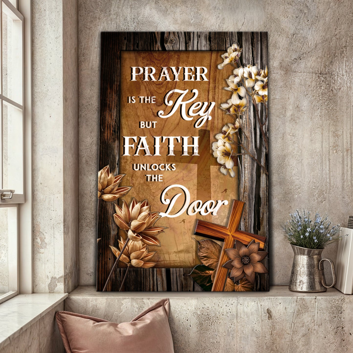 Prayer Is The Key But Faith Unlocks The Door Faith Sign