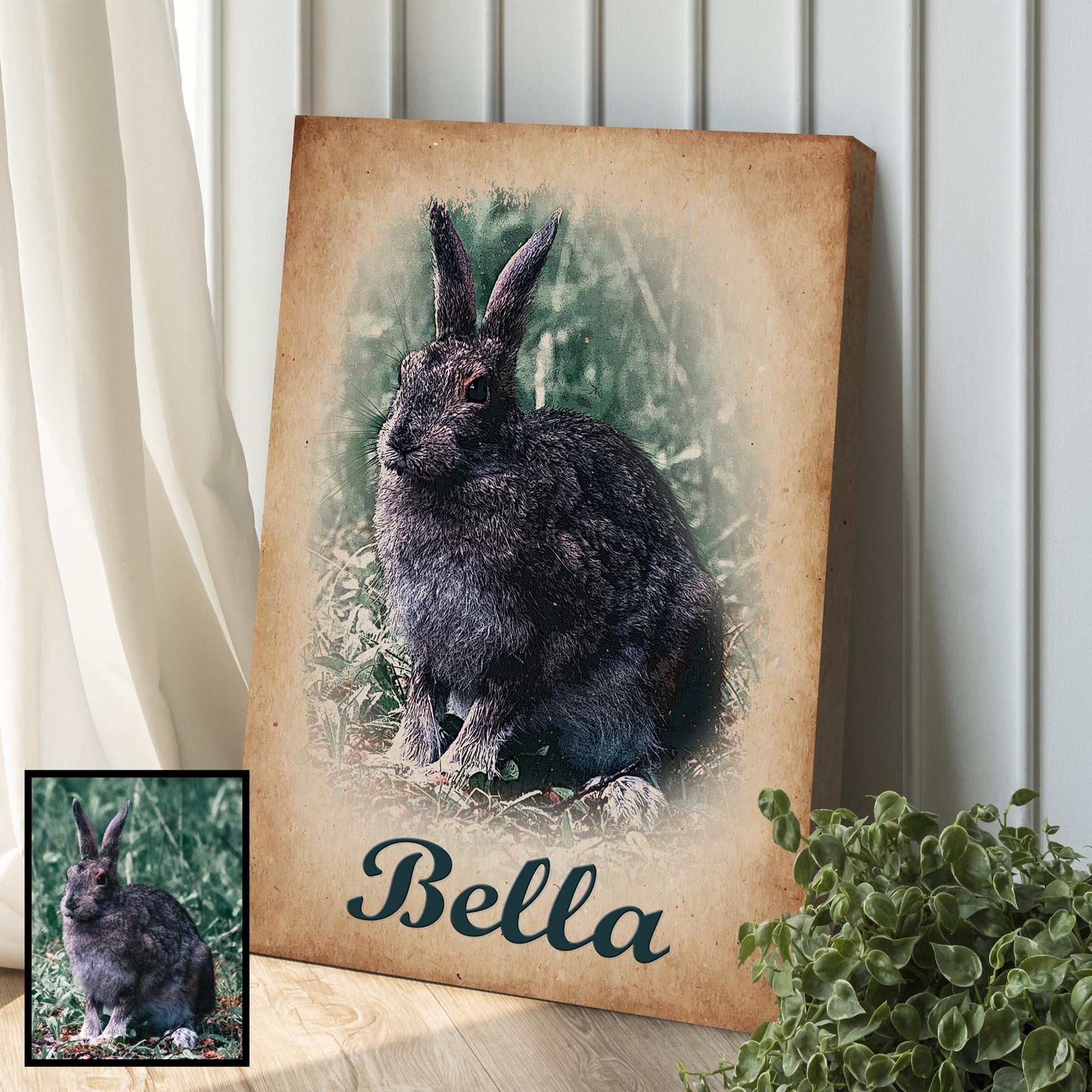 Rabbit Vintage Sign Style 2 - Image by Tailored Canvases