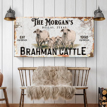 Personalized Brahman Cattle Sign II