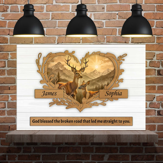 Couple Deer Sign III - Image by Tailored Canvases