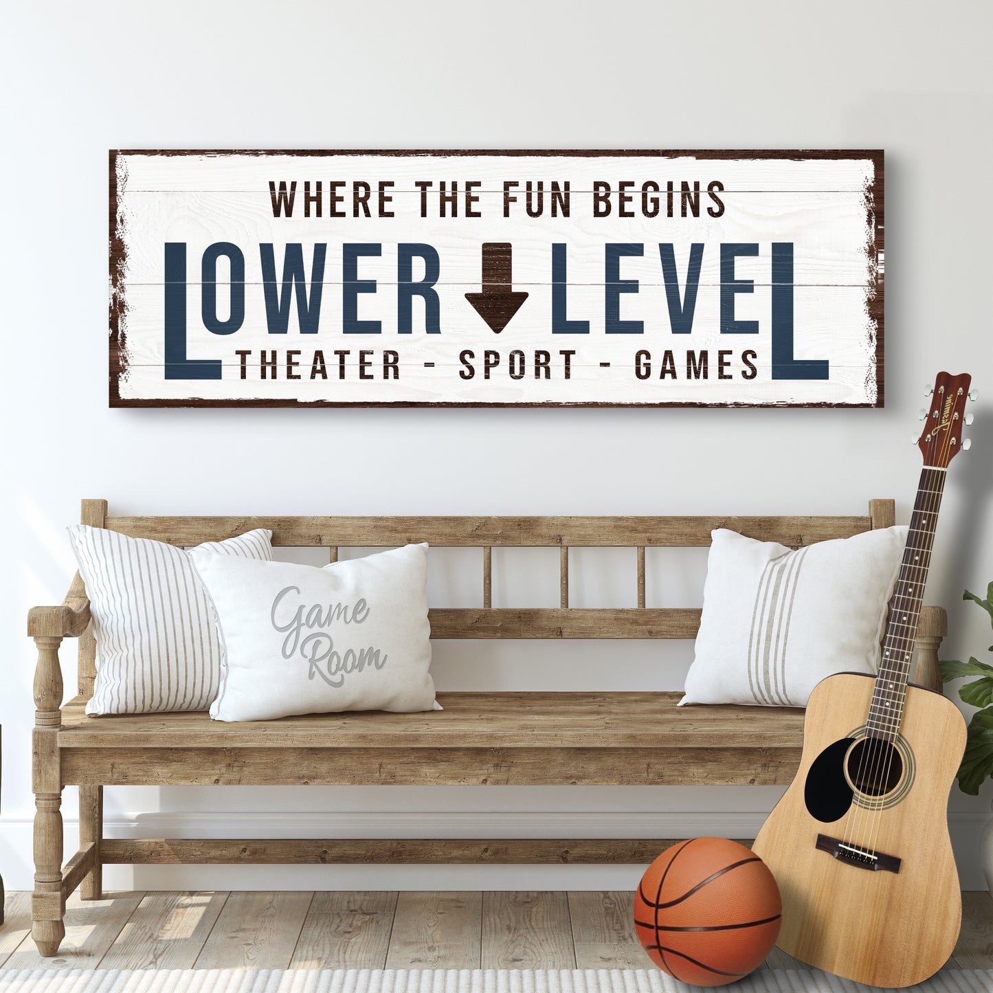 Lower Level Sign: Custom Bar Signs for Home Bar – Ideal for Personalized Basement Bar Sign