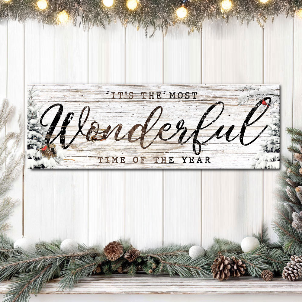 It's the most Wonderful Time of the Year Christmas Sign V | Image by Tailored Canvases