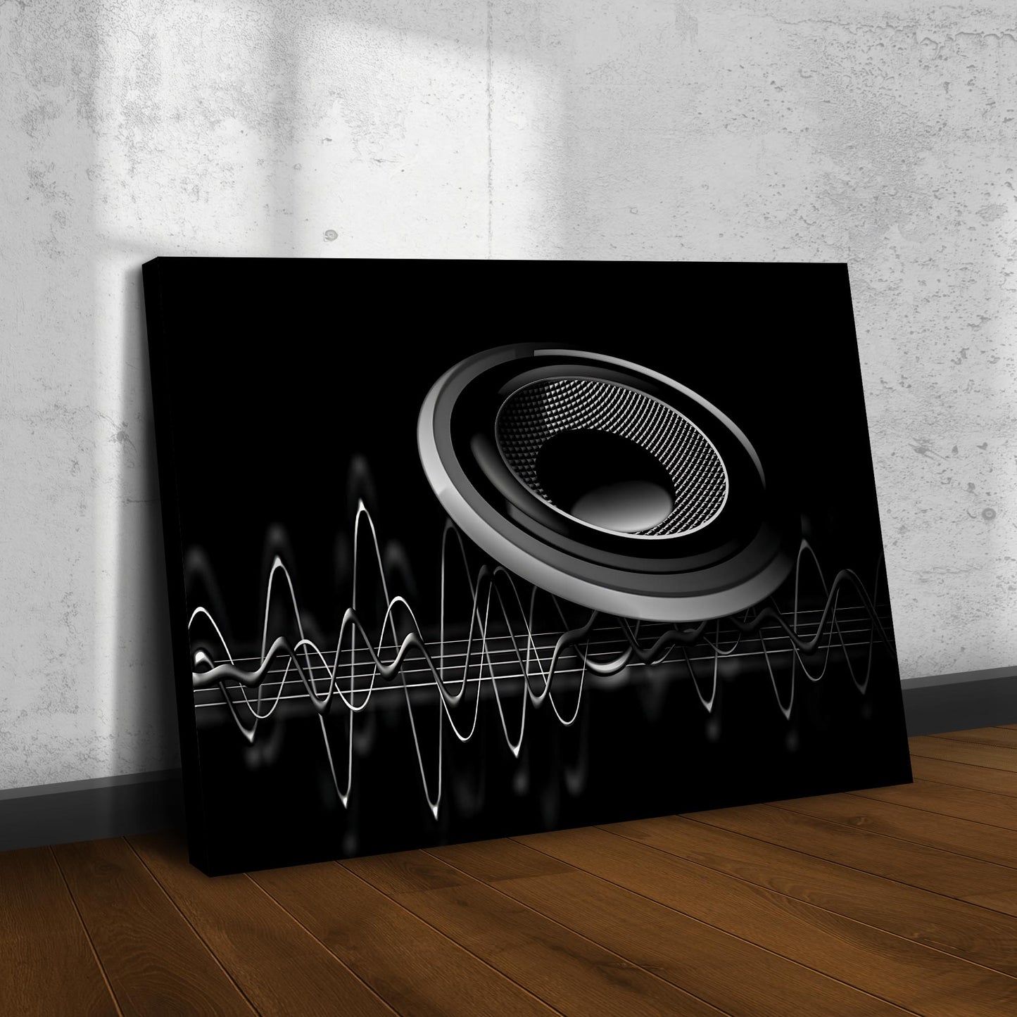 Music Equipment Speakers Monochrome Canvas Wall Art Style 2 - Image by Tailored Canvases