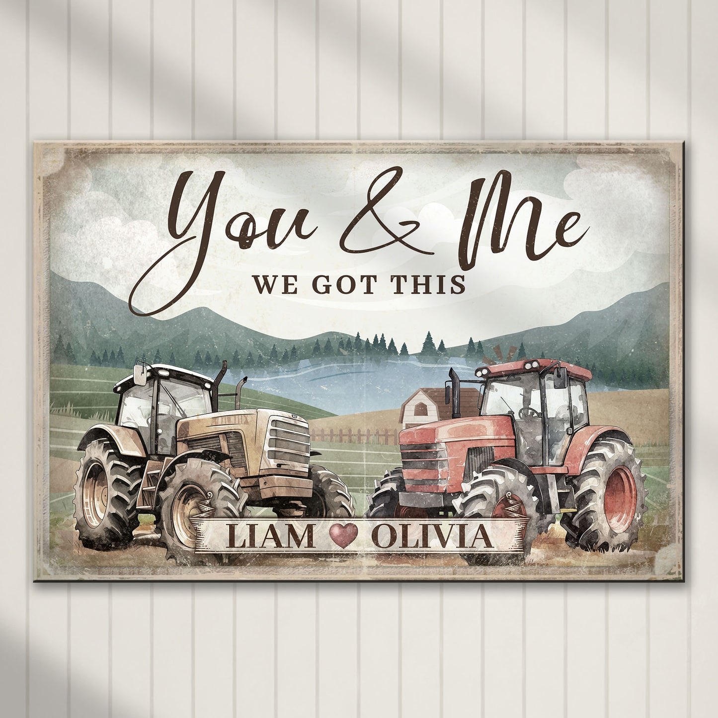 Tractor Themed We Got This Couple Sign - Image by Tailored Canvases