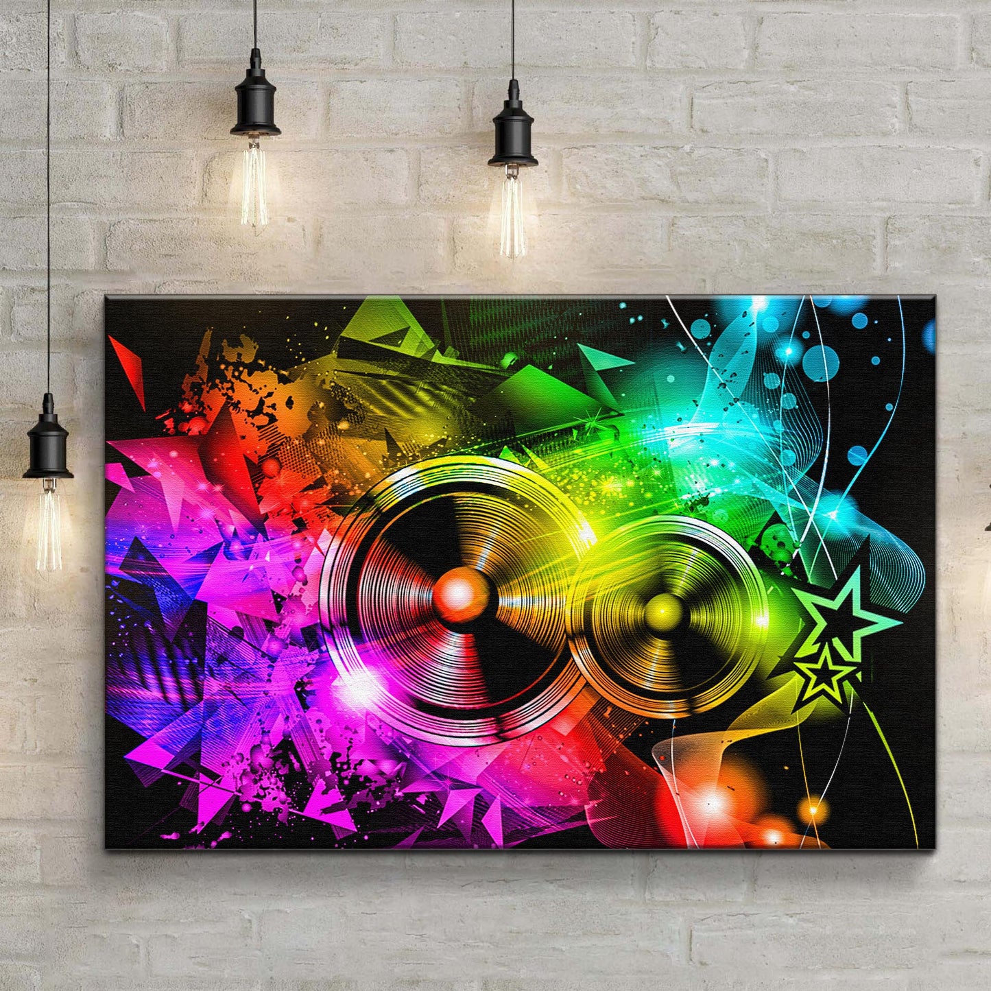 Music Equipment Speakers Abstract  Canvas Wall Art Style 1 - Image by Tailored Canvases