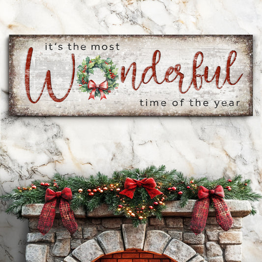 It's the most Wonderful Time of the Year Christmas Sign IV | Image by Tailored Canvases