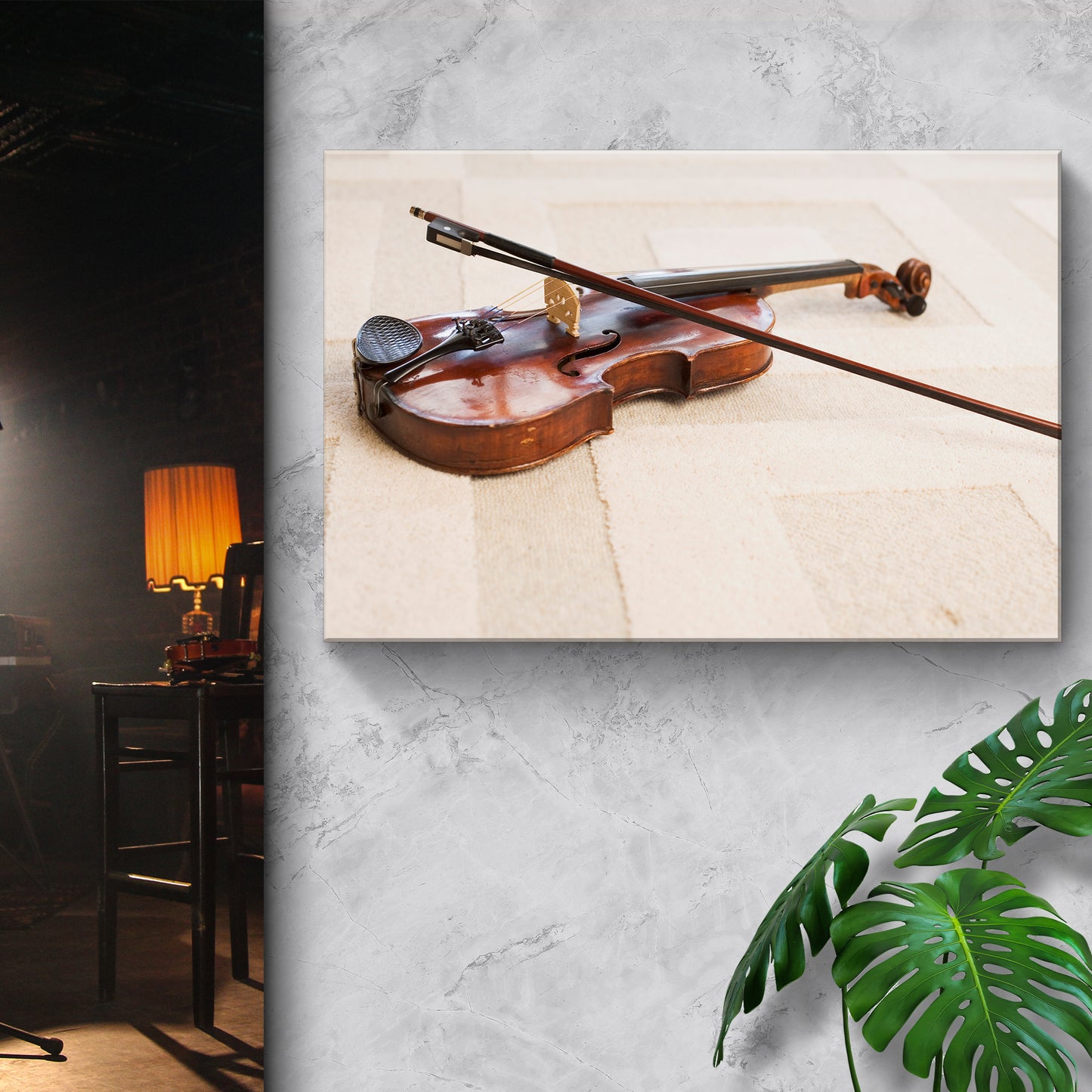 Violin Modern Canvas Wall Art Style 1 - Image by Tailored Canvases