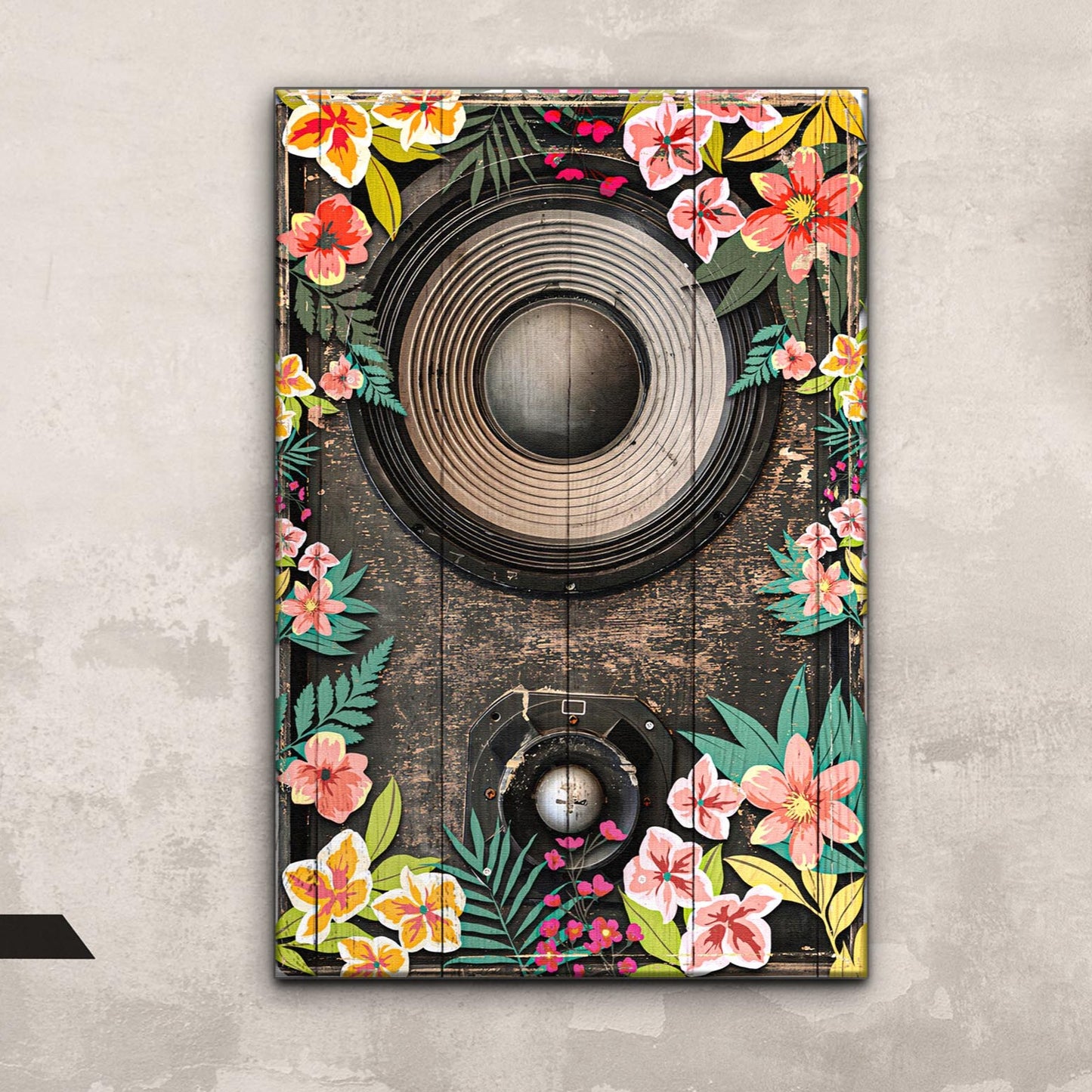 Music Equipment Speakers Rustic Canvas Wall Art Style 1 - Image by Tailored Canvases