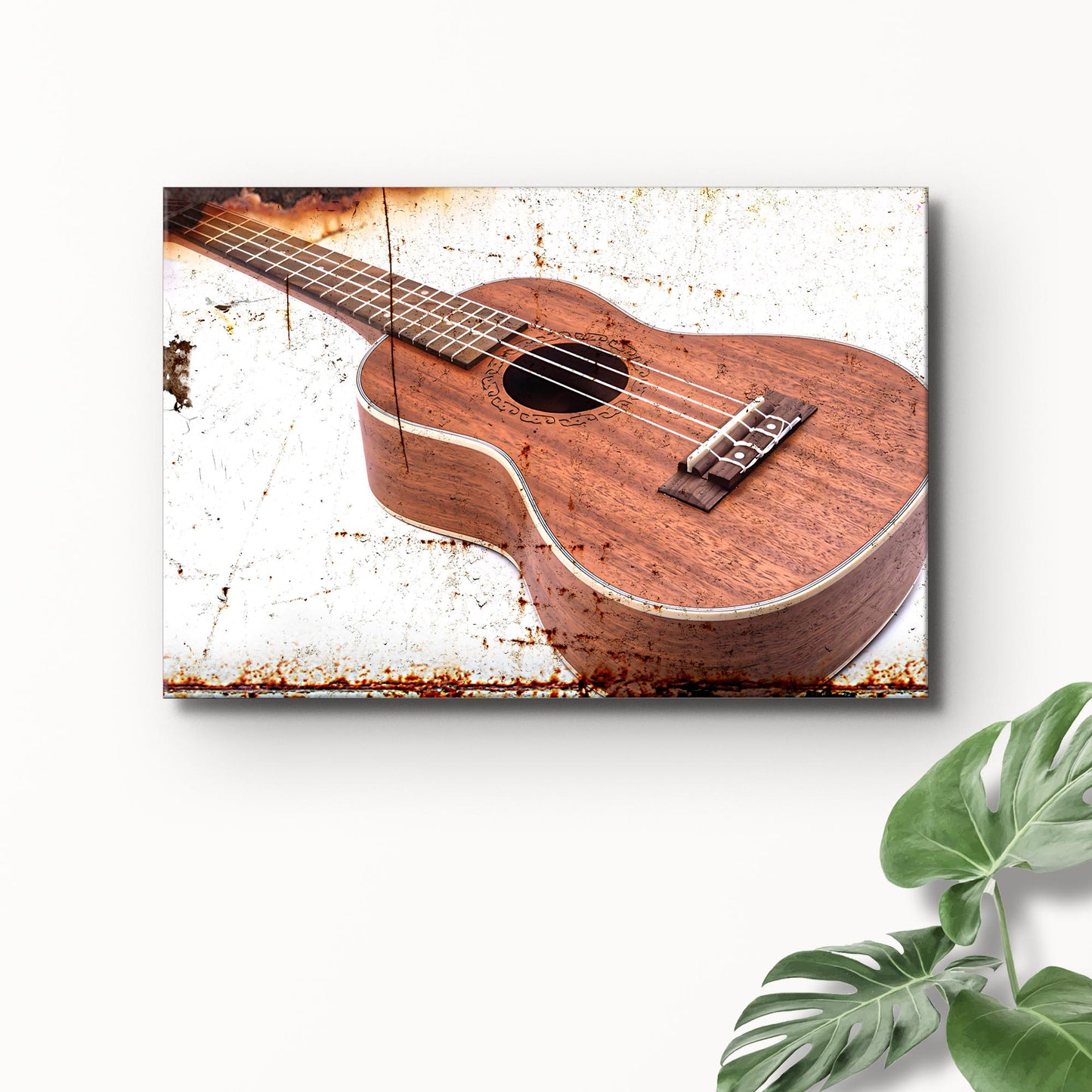 Ukulele Rustic Canvas Wall Art Style 2 - Image by Tailored Canvases