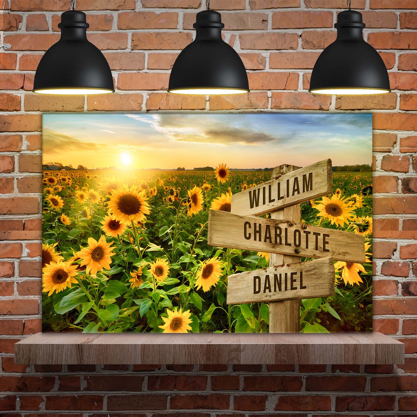 Sunflower Field Family Names Sign