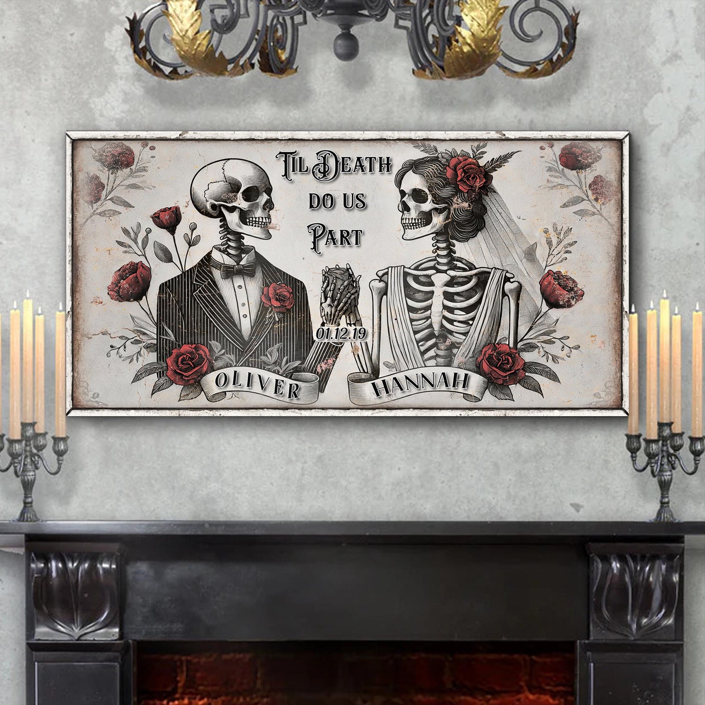 Till Death Do Us Part Skeleton Couple Sign II