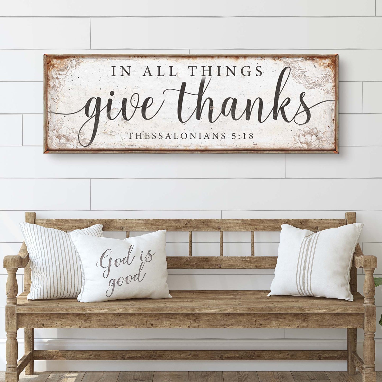 In All Things Give Thanks Thessalonians 5:18 Faith Sign