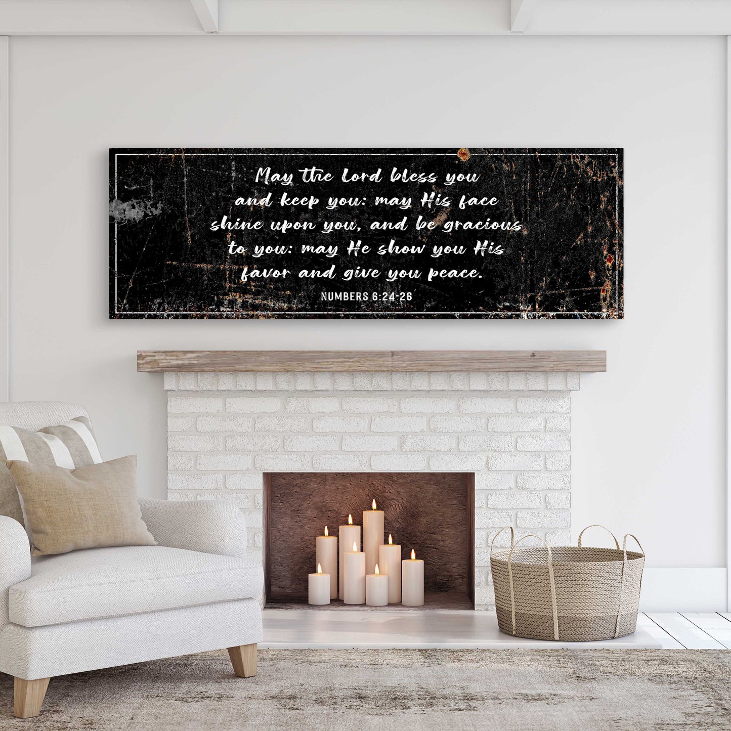 Numbers 6:24-26: 'May The Lord Bless You' Sign - Rustic Christian Wall Art for living room, faith decor