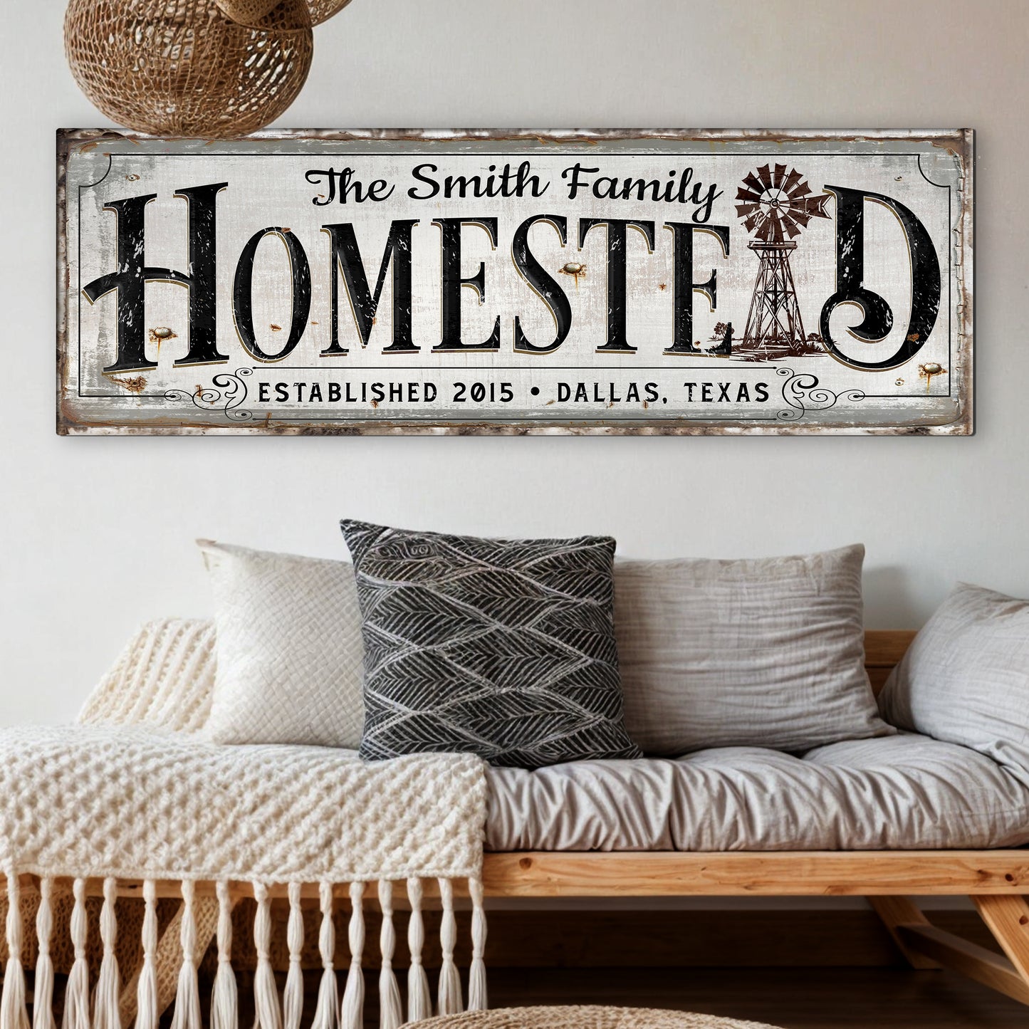 Vintage Rust Homestead Sign