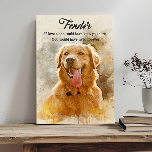 Pet Memorial Watercolor Portrait Sign