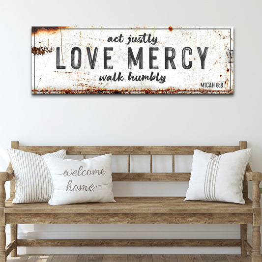 Act Justly Love Mercy Walk Humbly Faith Sign - Image by Tailored Canvases