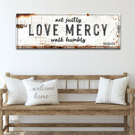 Act Justly Love Mercy Walk Humbly Faith Sign - Image by Tailored Canvases