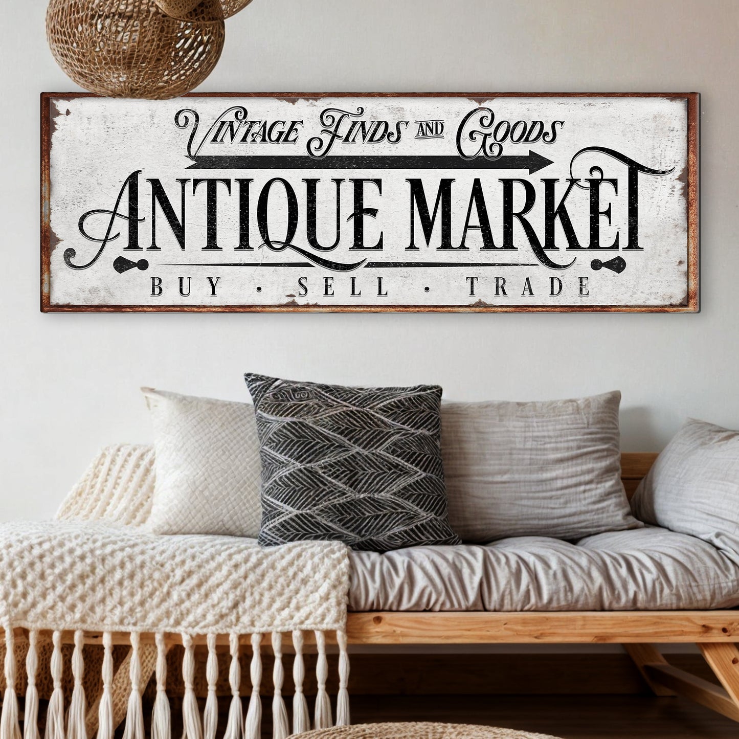 Vintage Antique Market Sign