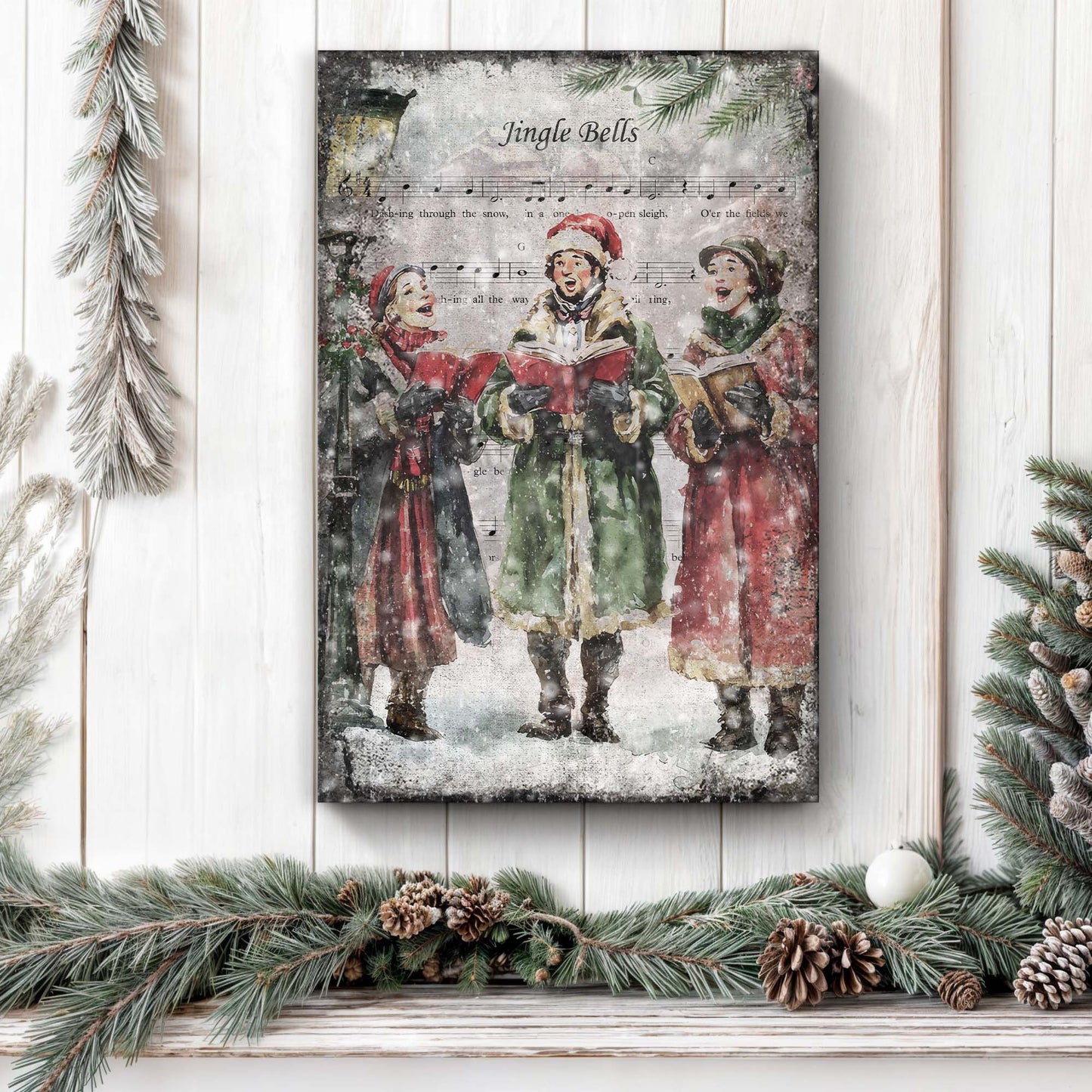 Vintage Christmas Carolers Wall Art II