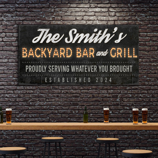 Backyard Bar & Grill Sign XVII Style 2 - Image by Tailored Canvases