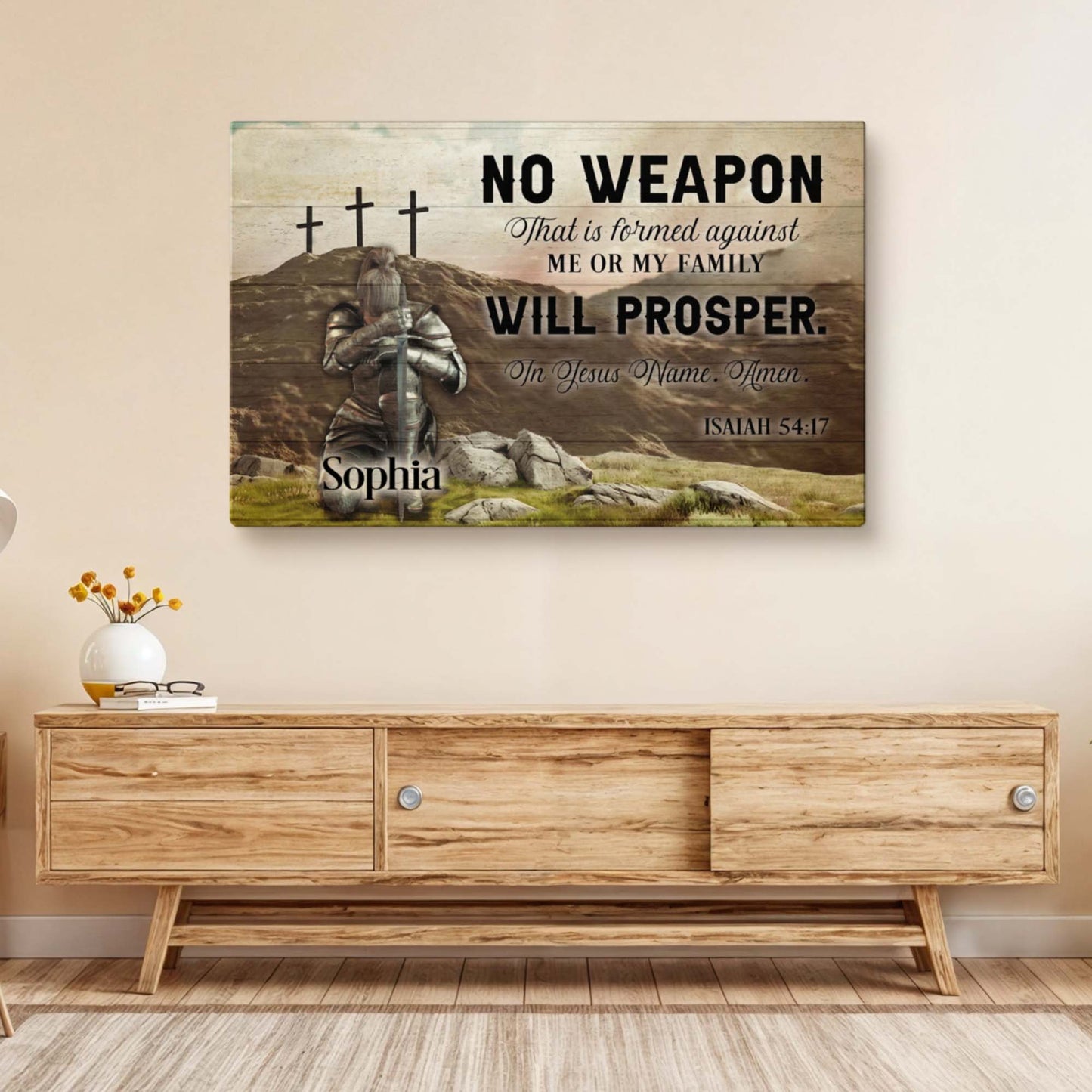 No Weapon That Is Formed Against You Will Prosper Isaiah 54:17 Faith Sign II