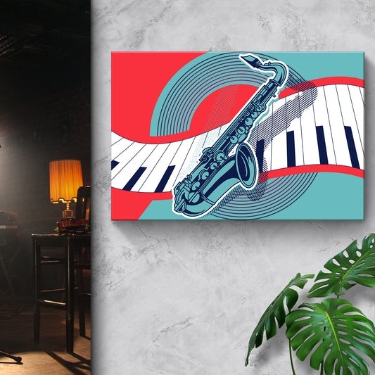 Saxophone Retro Canvas Wall Art - Image by Tailored Canvases