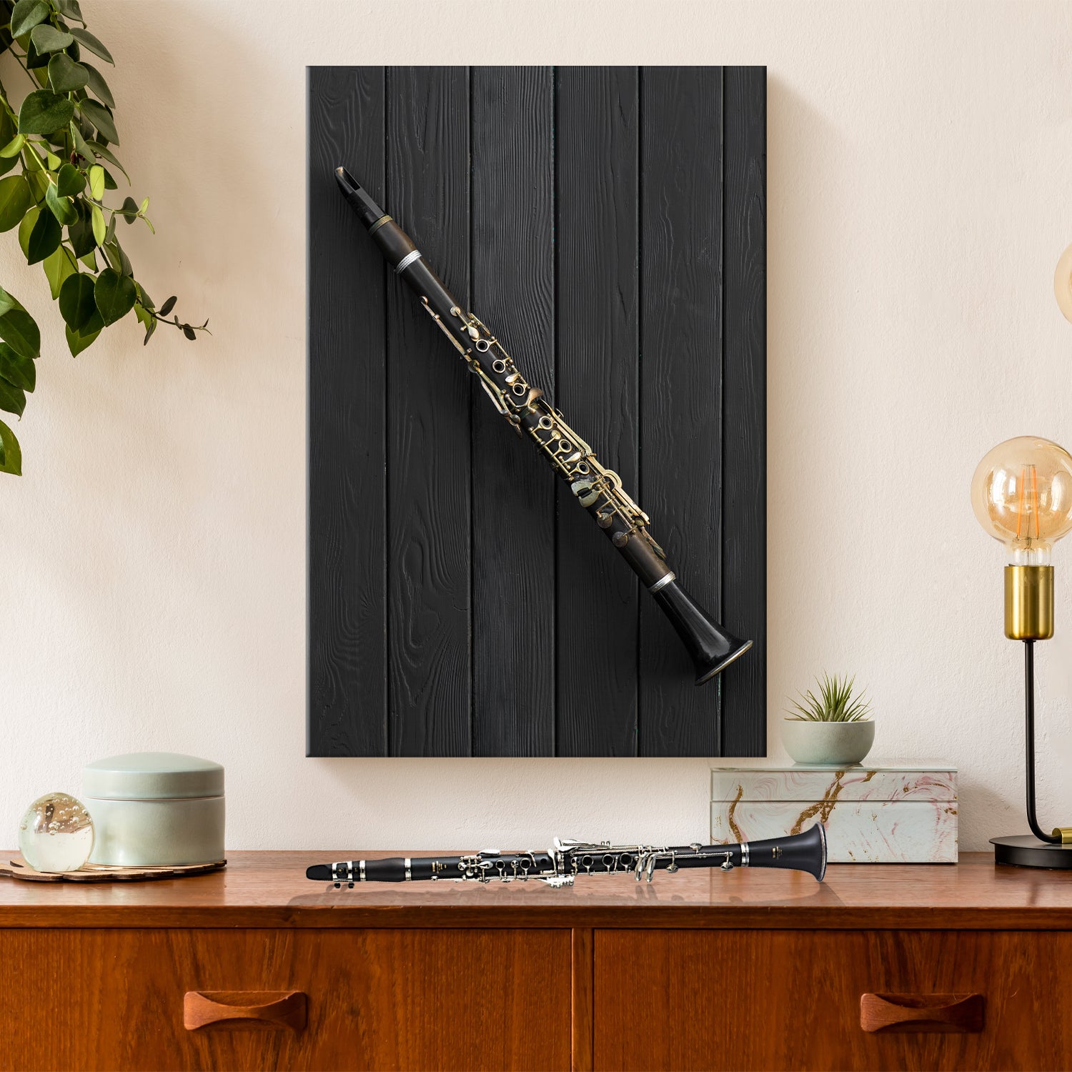 Clarinet  Modern Canvas Wall Art Style 2 - Image by Tailored Canvases