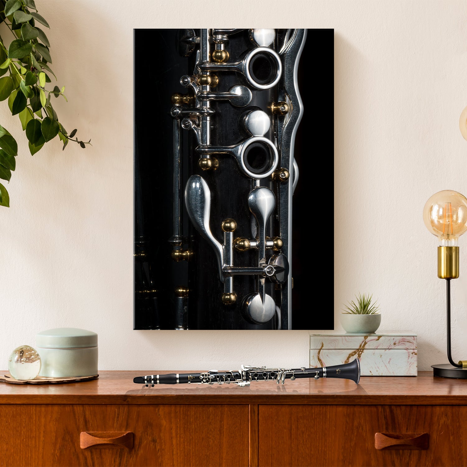 Clarinet  Up Close Canvas Wall Art Style 2 - Image by Tailored Canvases