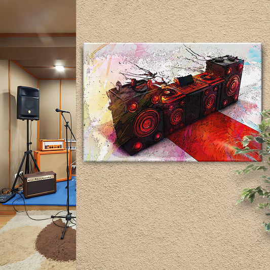 Music Equipment Speakers Watercolor Canvas Wall Art - Image by Tailored Canvases
