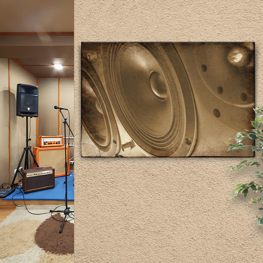 Music Equipment Speakers Vintage Canvas Wall Art - Image by Tailored Canvases
