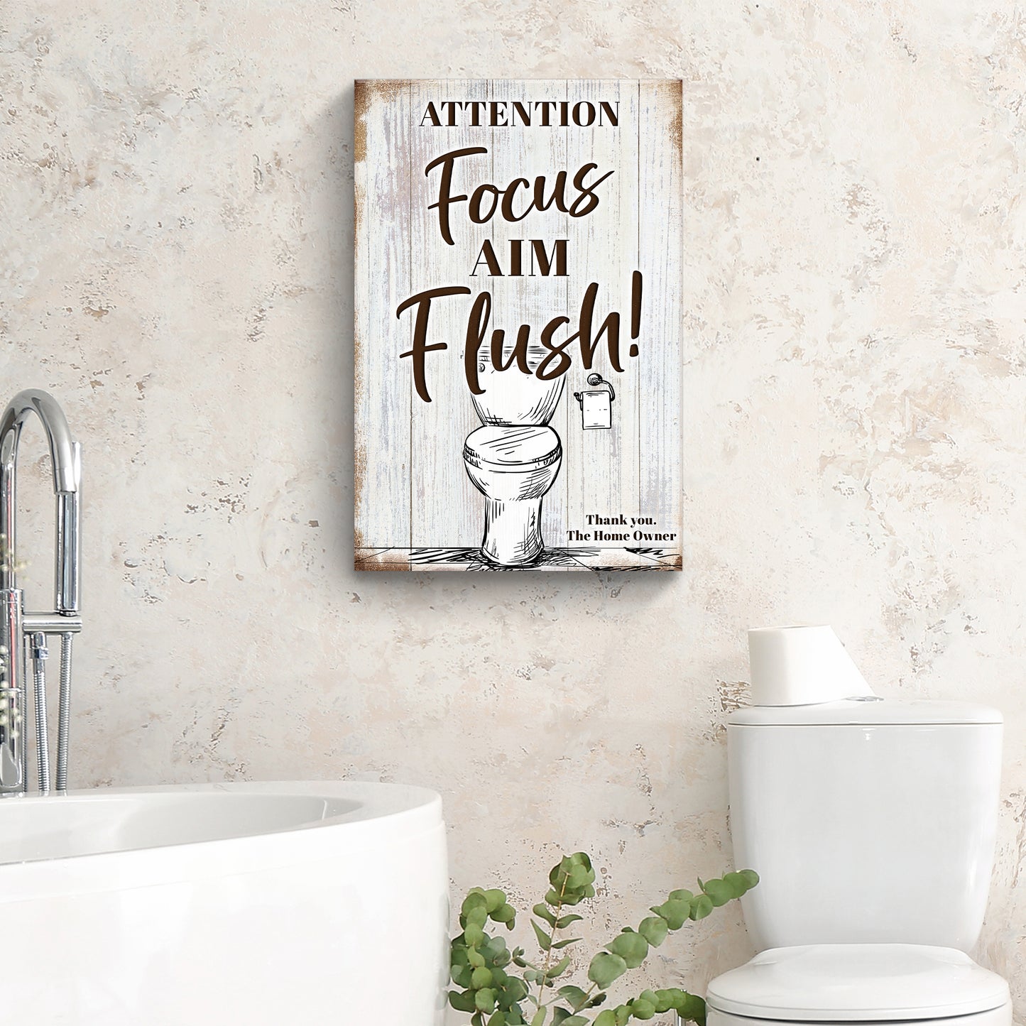 Flush Toilet Sign IV Style 2 - Image by Tailored Canvases