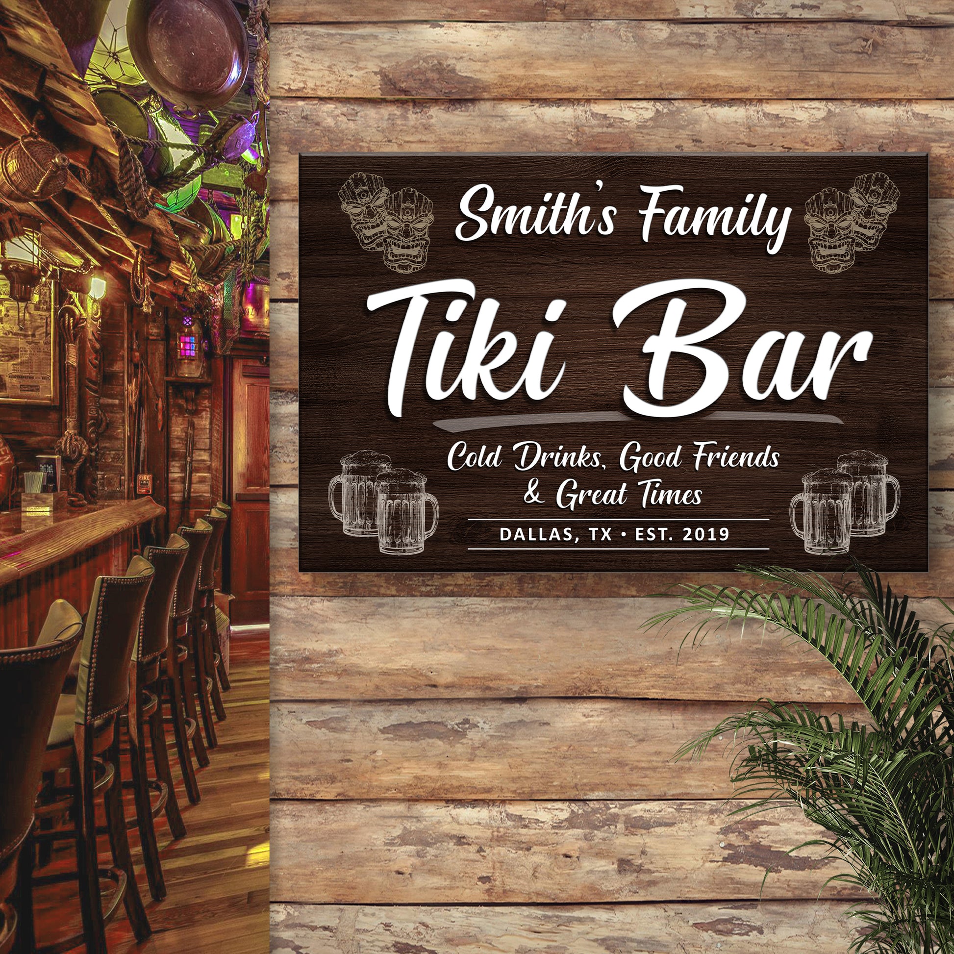 Tiki Bar Sign IV Style 1 - Image by Tailored Canvases