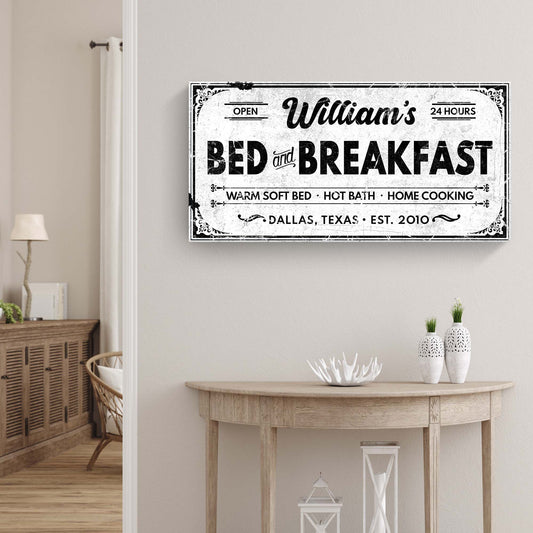Bed and Breakfast Sign II - Image by Tailored Canvases