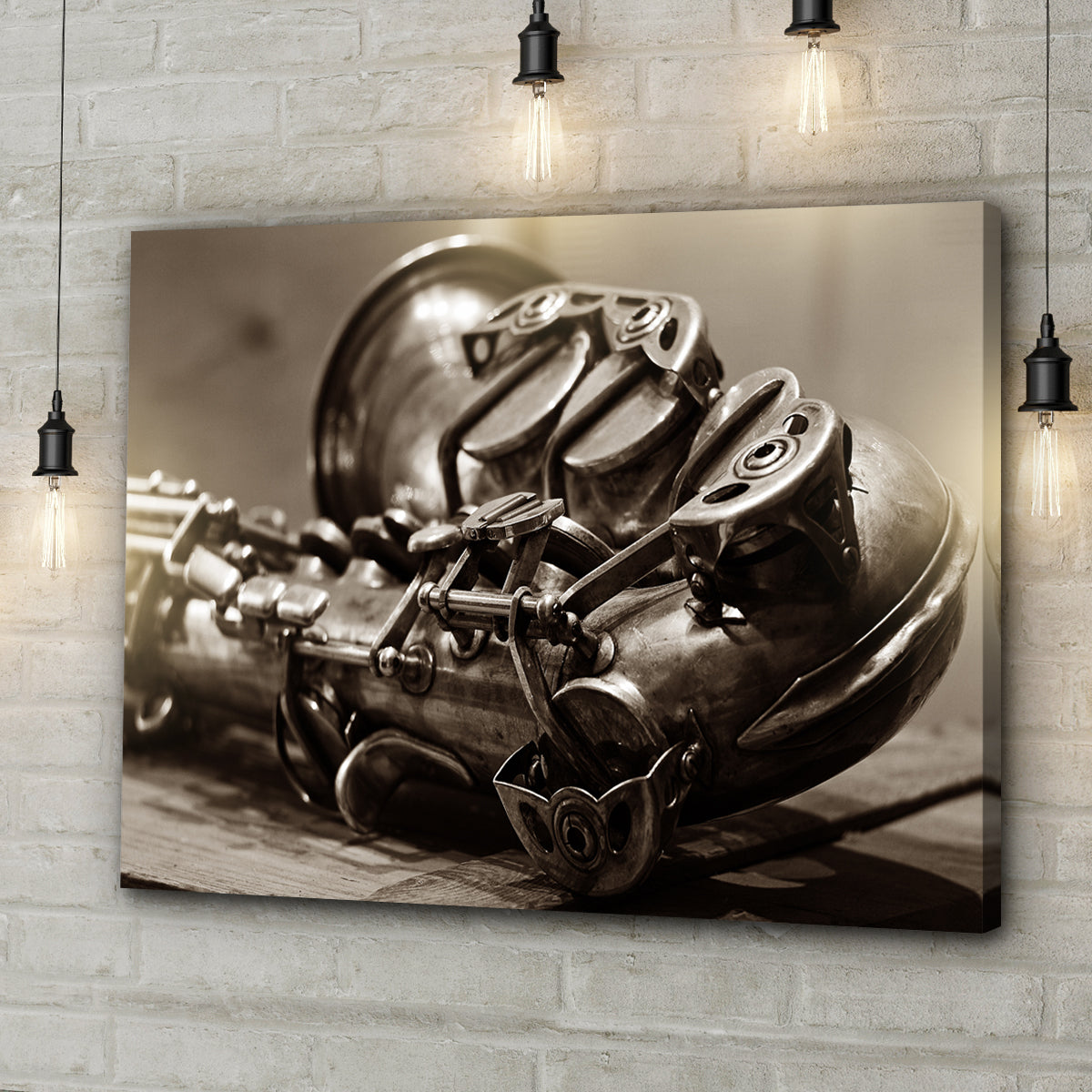 Saxophone Sepia Canvas Wall Art - Image by Tailored Canvases