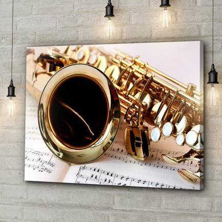 Saxophone Up Close Canvas Wall Art - Image by Tailored Canvases