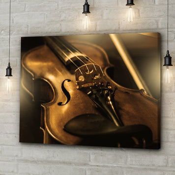 Violin Sepia Canvas Wall Art