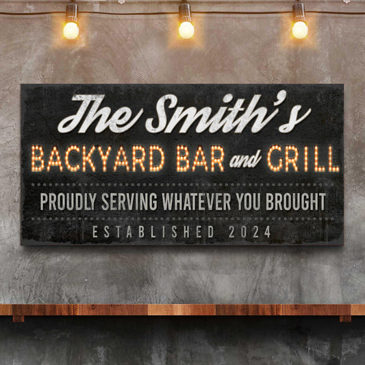 Backyard Bar & Grill Sign XVII - Image by Tailored Canvases