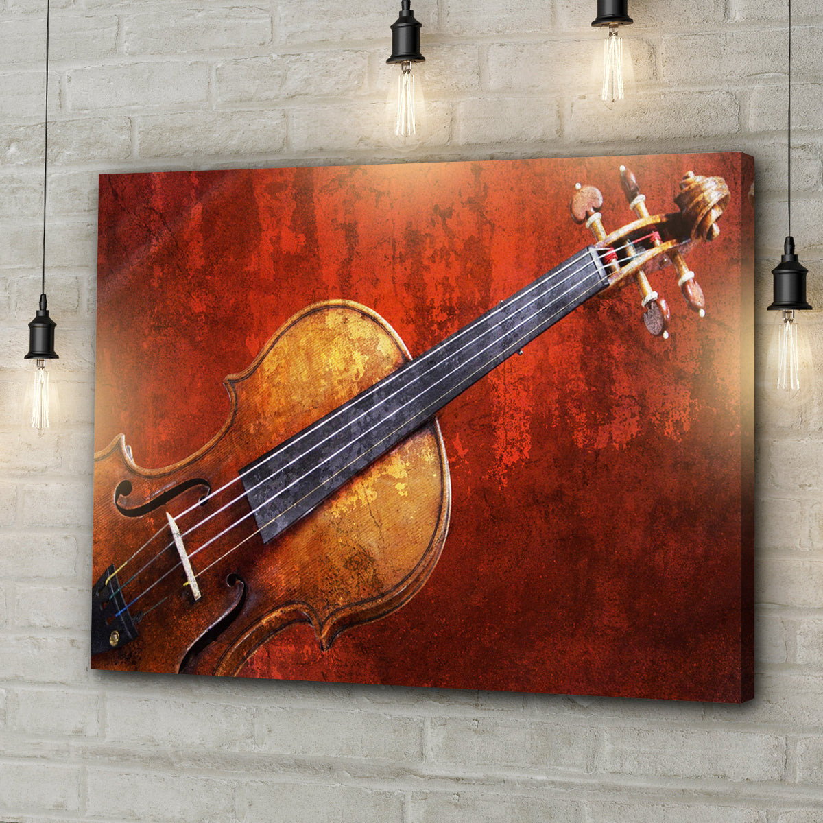 Violin Grunge Canvas Wall Art - Image by Tailored Canvases