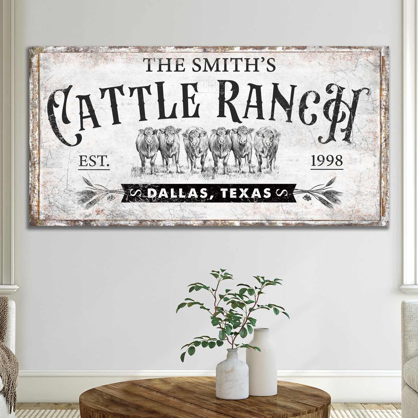 Branded Cattle Ranch Sign VI Style 1 - Image by Tailored Canvases