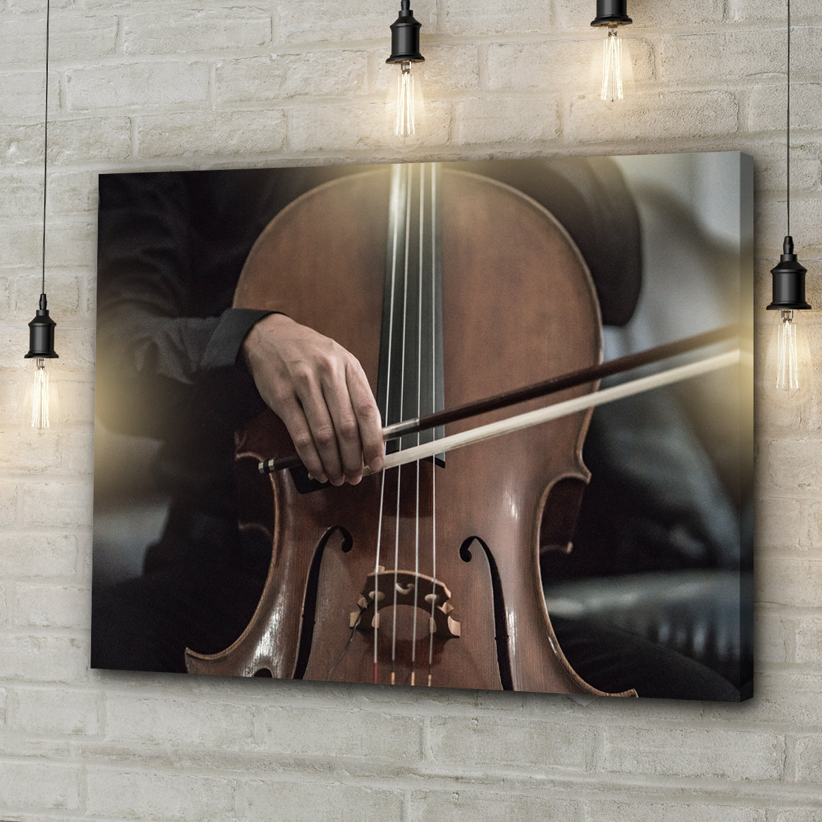 Cello Playing Canvas Wall Art - Image by Tailored Canvases