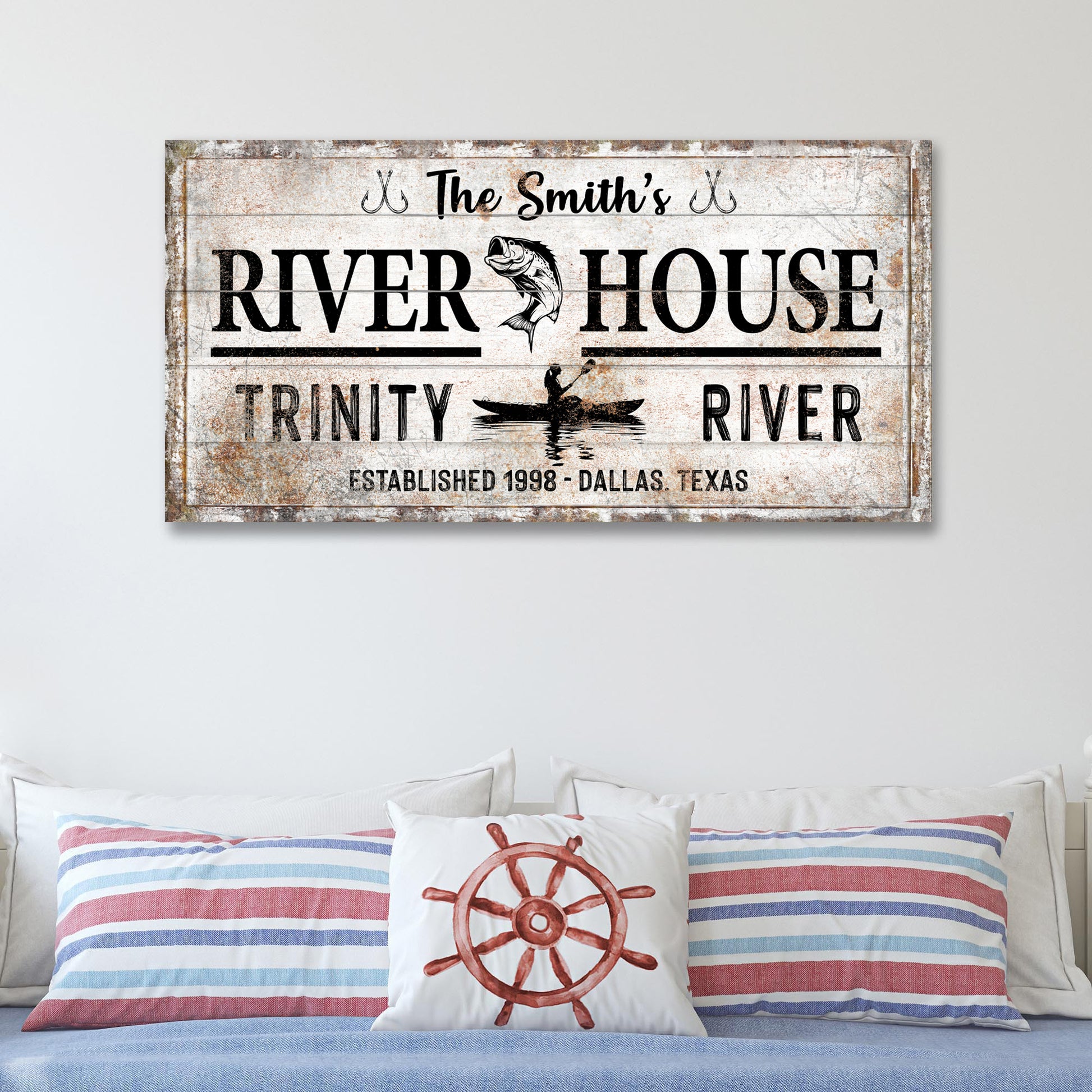 Personalized River House Sign II Style 2 - Image by Tailored Canvases