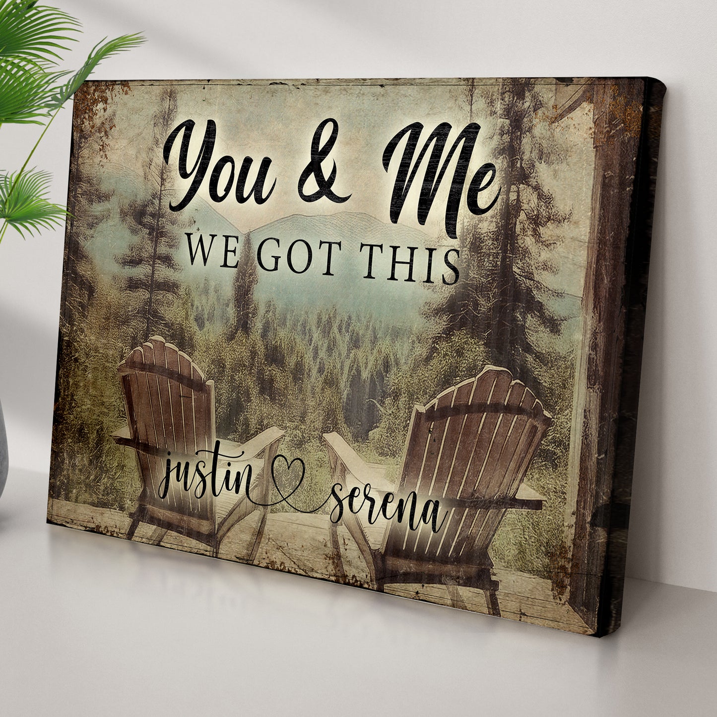 Cabin Forest Themed We Got This Couple Sign - Image by Tailored Canvases