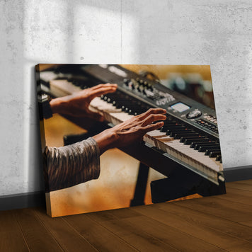 Keyboard Rustic Canvas Wall Art